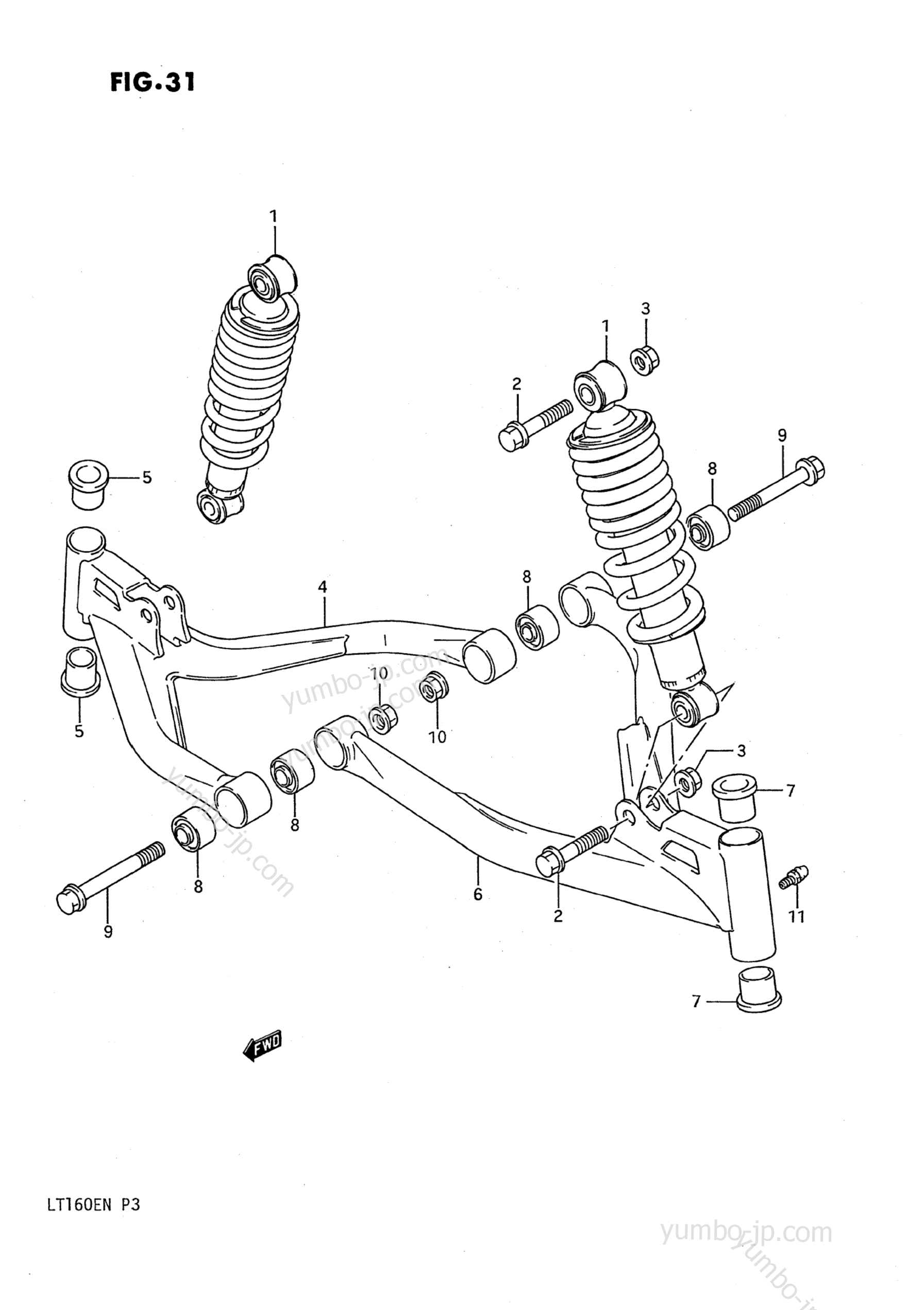 SUSPENSION ARM для квадроциклов SUZUKI QuadRunner (LT160E) 1992 г.