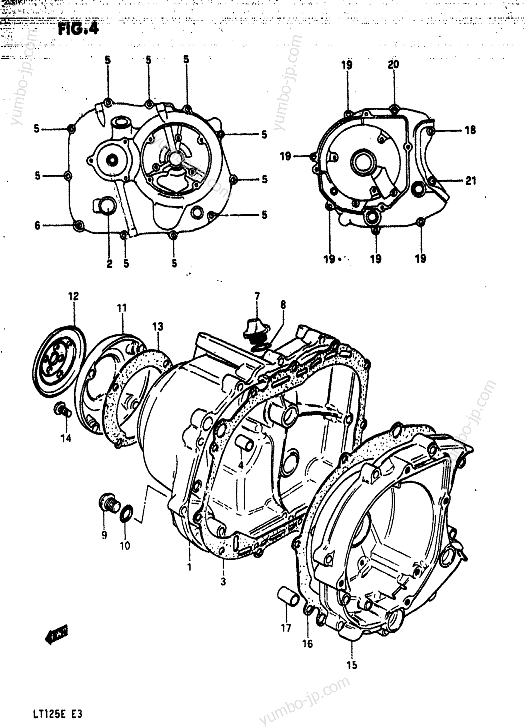 Крышка картера для квадроциклов SUZUKI LT125 1984 г.