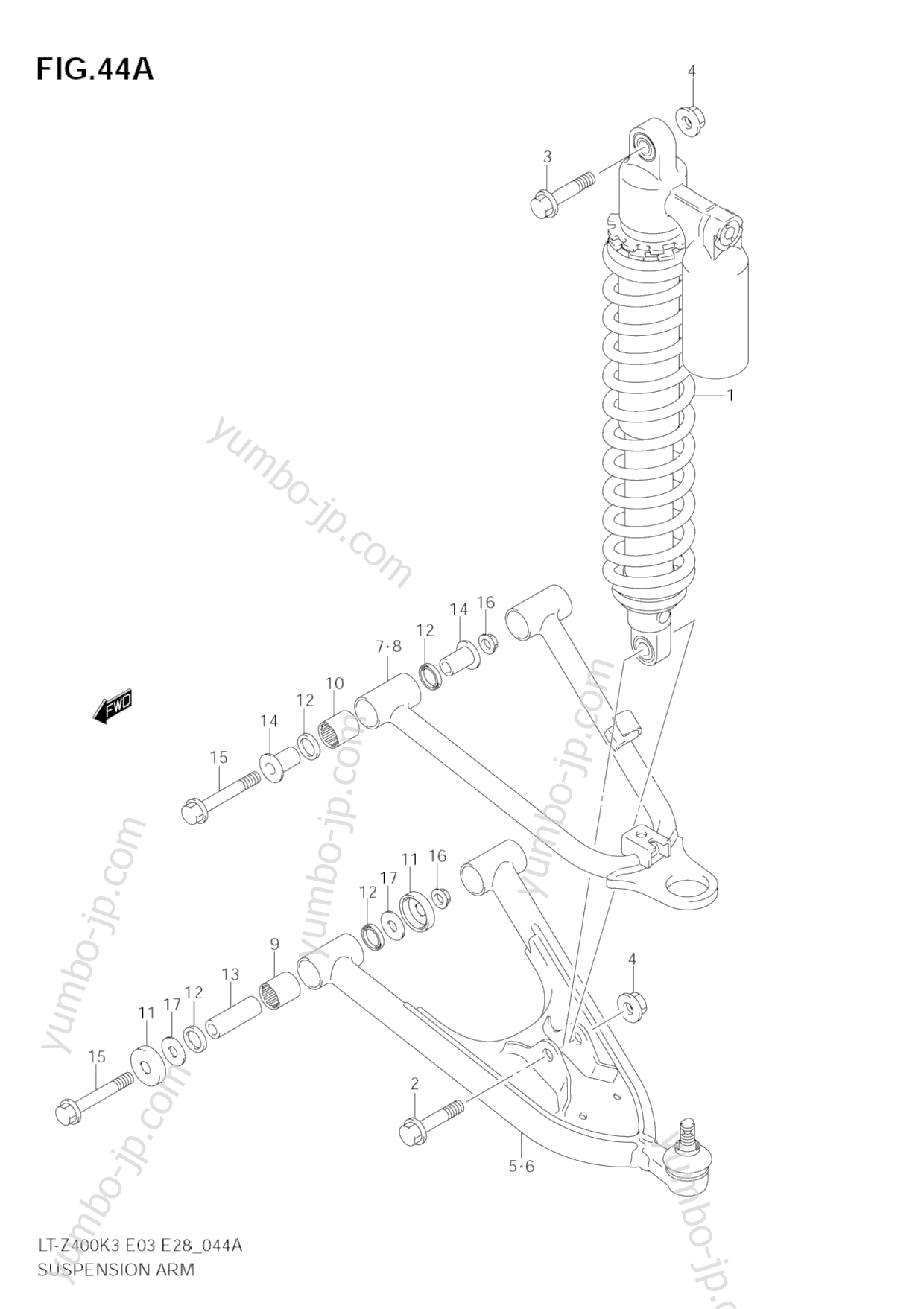 SUSPENSION ARM (MODEL K5/K6/K7) для квадроциклов SUZUKI QuadSport (LT-Z400) 2004 г.