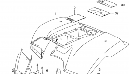 REAR FENDER (MODEL V/W/X/Y) for квадроцикла SUZUKI QuadRunner (LT-F160)2000 year 