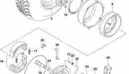 RH REAR WHEEL (LT-F400FL5 P33) for квадроцикла SUZUKI LT-F400F2015 year 