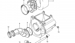 AIR CLEANER для квадроцикла SUZUKI QuadRunner (LT160E)1991 г. 