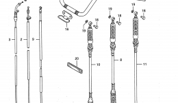 HANDLEBAR - CABLE (MODEL J/K) для квадроцикла SUZUKI QuadRunner (LT-F250)1990 г. 