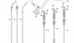 Handlebar - Cable для квадроцикла SUZUKI QuadRunner 2WD (LT-F250)2001 г. 