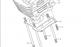 Блок цилиндров для квадроцикла SUZUKI QuadRunner (LT230E)1988 г. 