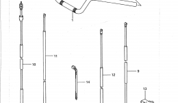 Румпель (рукоятка управления) для квадроцикла SUZUKI QuadSport (LT250S)1989 г. 