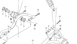 REAR SUSPENSION ARM for квадроцикла SUZUKI QuadRunner (LT-F4WD)1997 year 