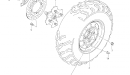 FRONT WHEEL (LT-A500X E33) for квадроцикла SUZUKI KingQuad (LT-A500XZ)2012 year 