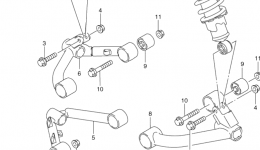 SUSPENSION ARM (MODEL K2) for квадроцикла SUZUKI KingQuad 4WD (LT-F300F)2000 year 