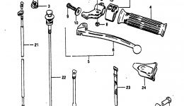 HANDLE SWITCH - CONTROL CABLE (MODEL D) для квадроцикла SUZUKI LT1251983 г. 