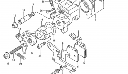 REAR CALIPER (MODEL H/J/K/L/M/N) для квадроцикла SUZUKI QuadRacer (LT250R)1992 г. 
