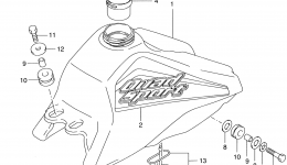 FUEL TANK (MODEL K1) for квадроцикла SUZUKI QuadSport (LT80)1998 year 
