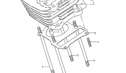 Блок цилиндров для квадроцикла SUZUKI QuadRunner (LT160E)1991 г. 
