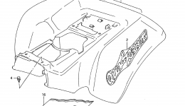 REAR FENDER (MODEL M/N) для квадроцикла SUZUKI QuadRacer (LT250R)1989 г. 