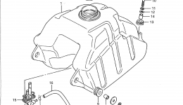 Топливный бак для квадроцикла SUZUKI QuadRacer (LT500R)1990 г. 