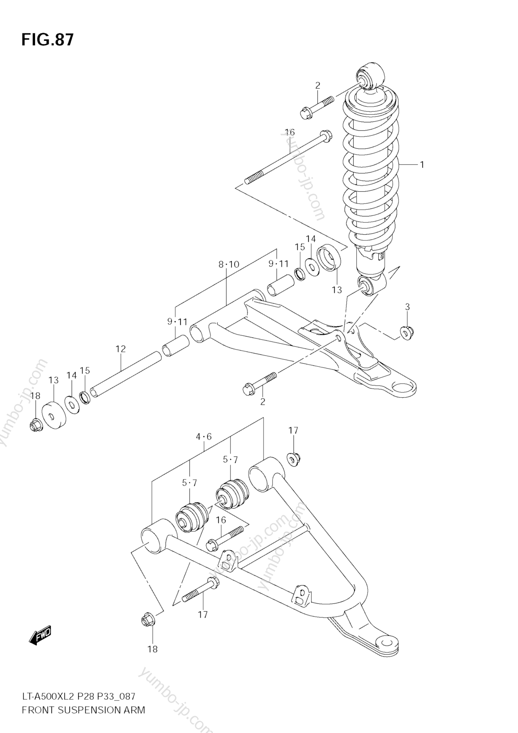 FRONT SUSPENSION ARM для квадроциклов SUZUKI KingQuad (LT-A500X) 2012 г.