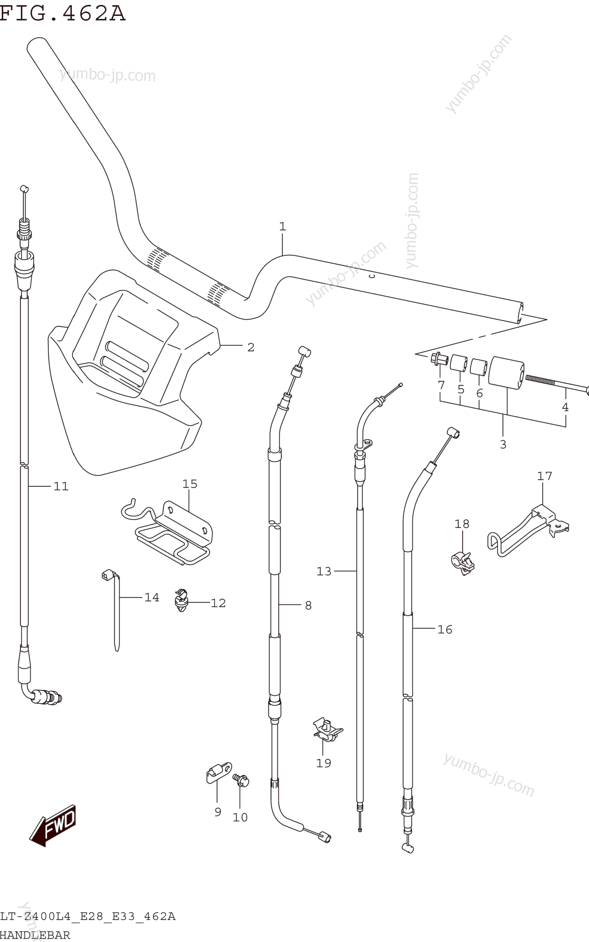 Румпель (рукоятка управления) для квадроциклов SUZUKI LT-Z400 2014 г.