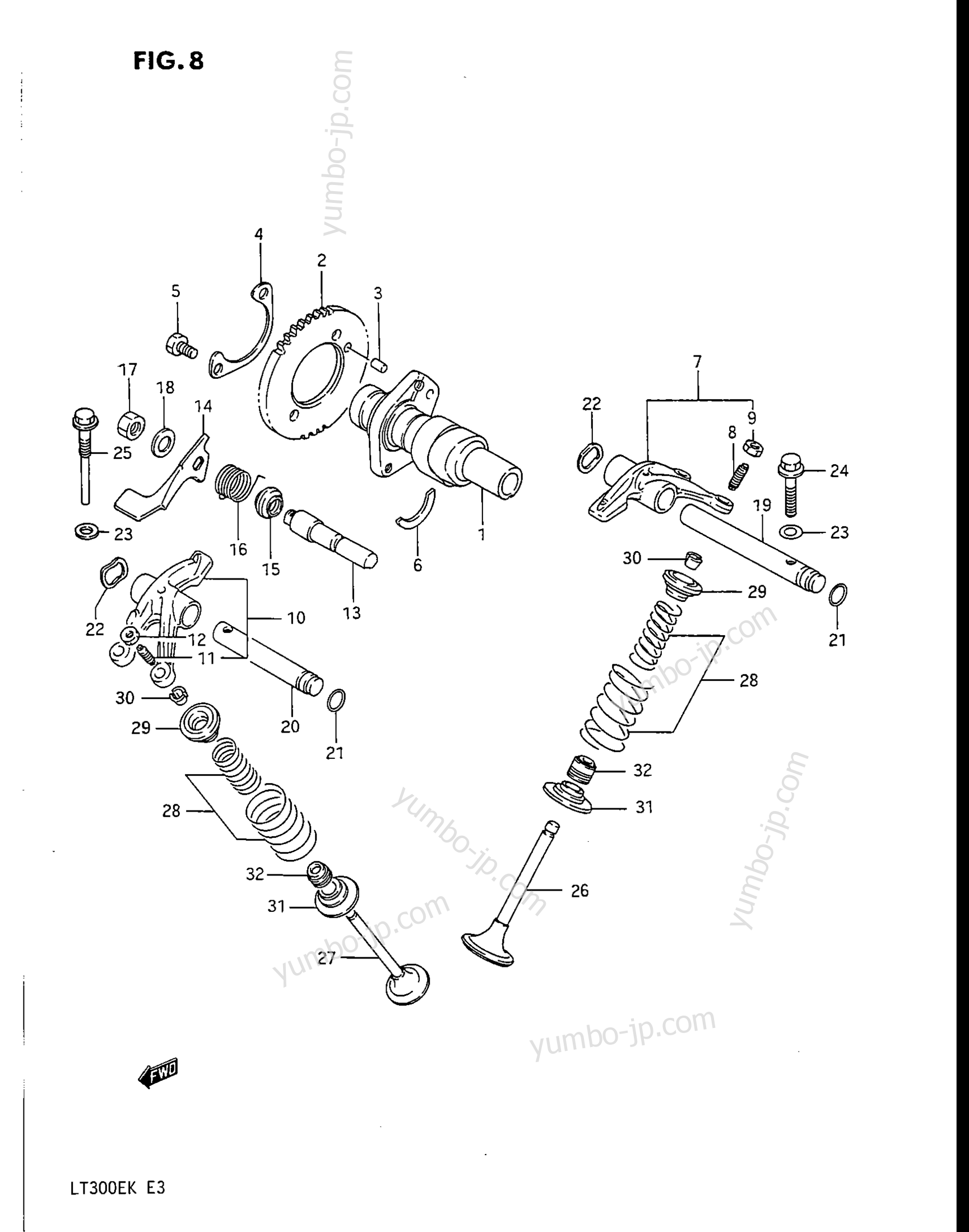 CAM SHAFT - VALVE для квадроциклов SUZUKI QuadRunner (LT300E) 1989 г.