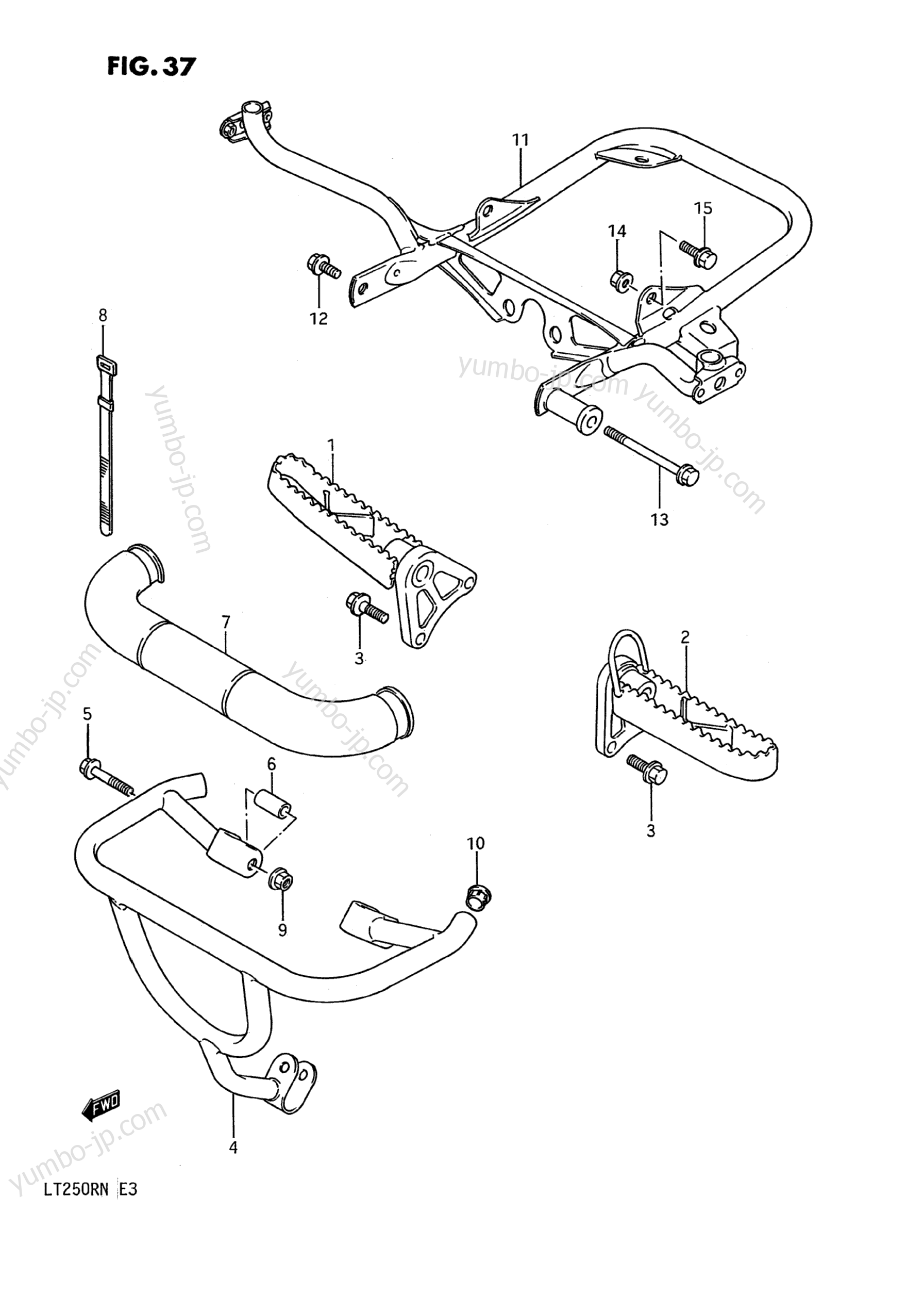 FOOTREST (MODEL H/J/K/L) для квадроциклов SUZUKI QuadRacer (LT250R) 1989 г.