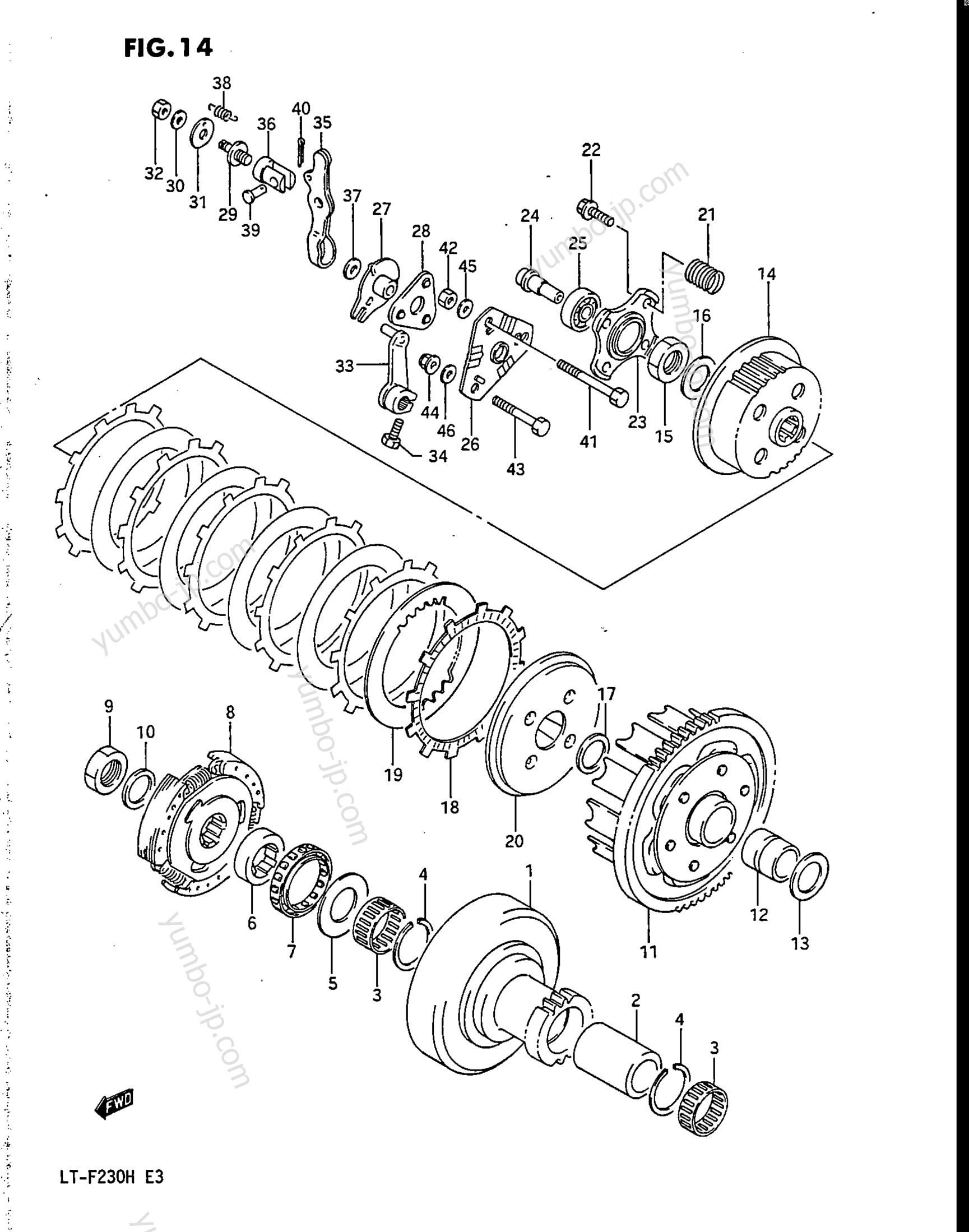 Устройство сцепления для квадроциклов SUZUKI LT-F230 1987 г.