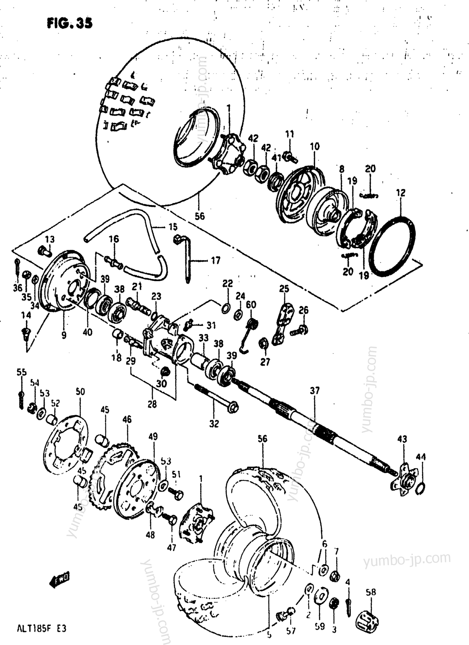 REAR WHEEL для квадроциклов SUZUKI ALT185 1985 г.