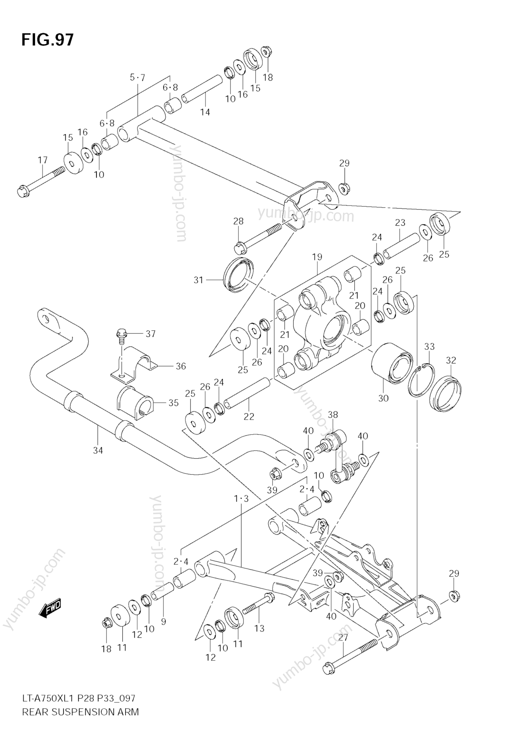 REAR SUSPENSION ARM для квадроциклов SUZUKI KingQuad (LT-A750XZ) 2011 г.