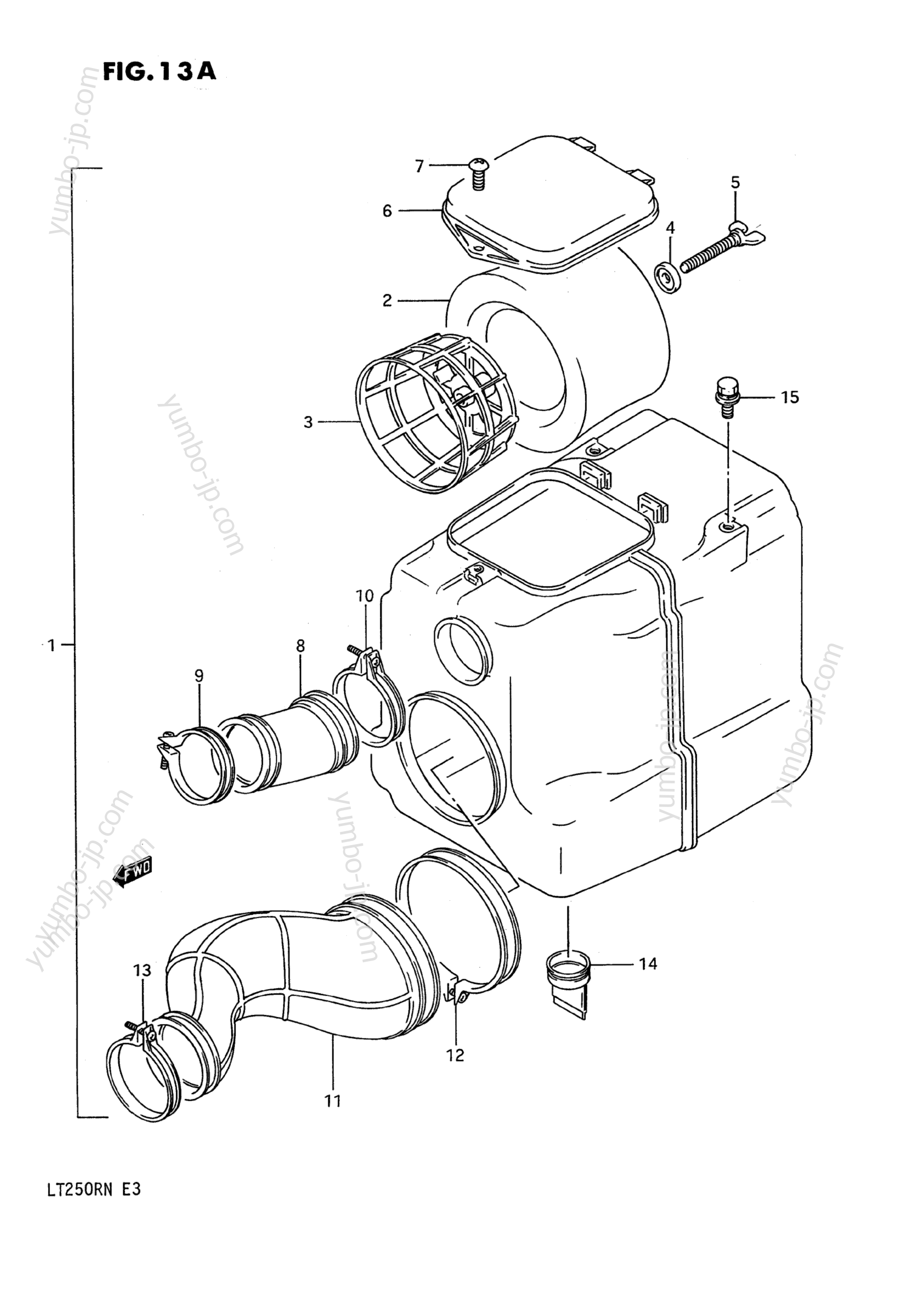 AIR CLEANER (MODEL M/N) for ATVs SUZUKI QuadRacer (LT250R) 1985 year