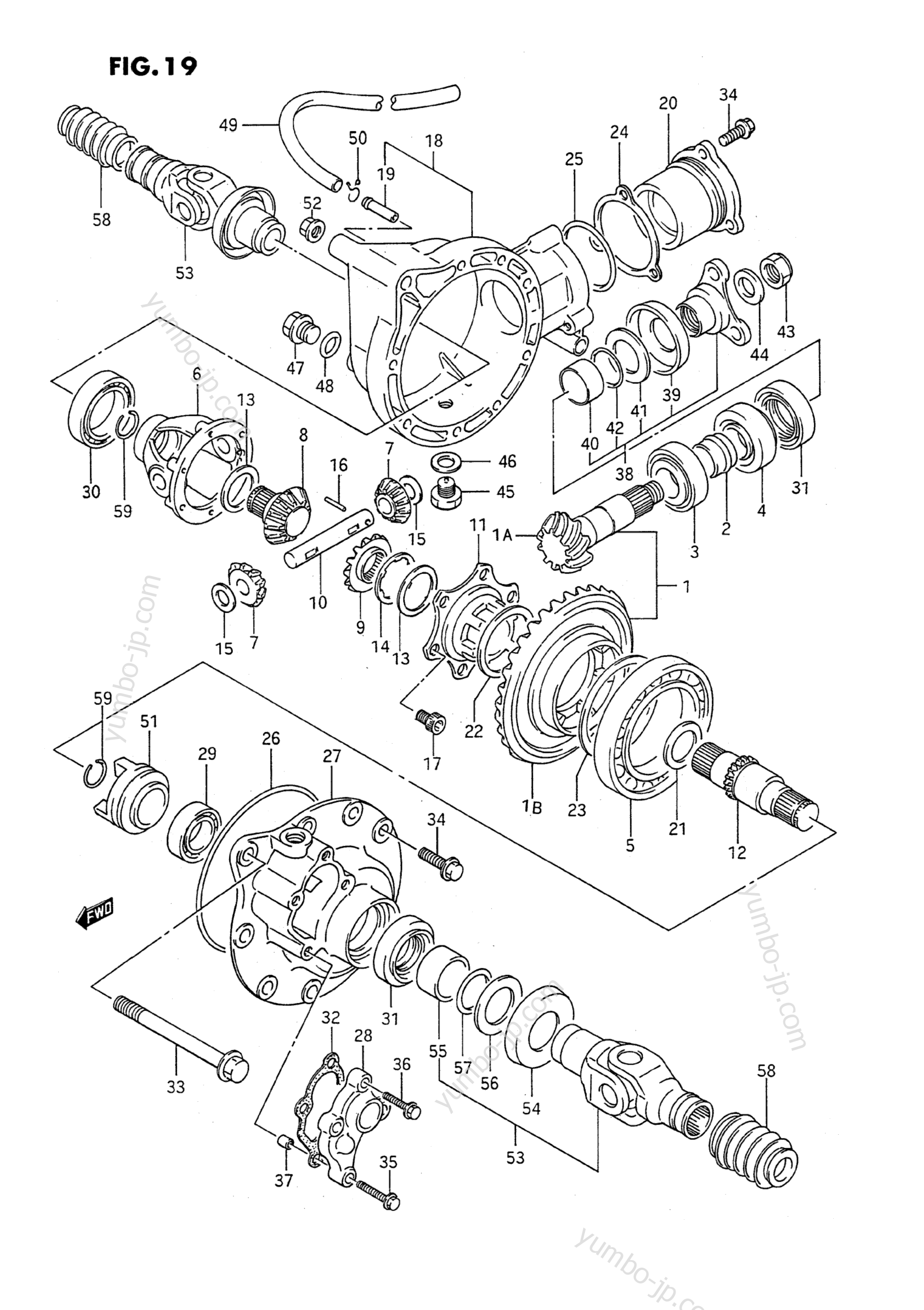 DIFFERENTIAL GEAR для квадроциклов SUZUKI QuadRunner (LT-4WD) 1989 г.
