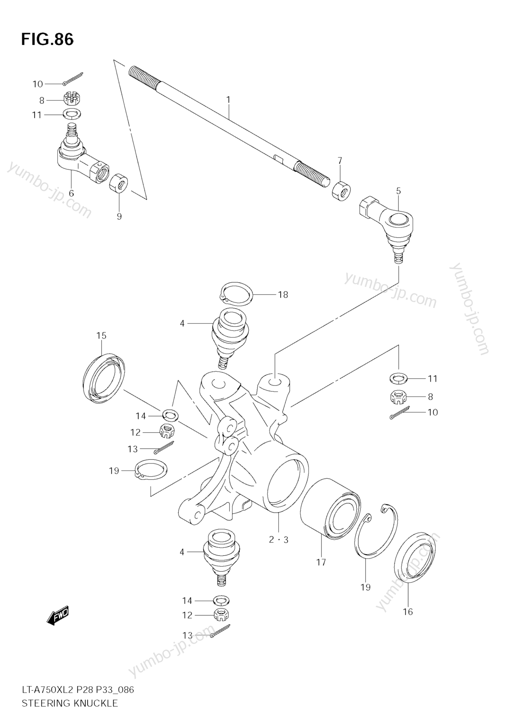 STEERING KNUCKLE для квадроциклов SUZUKI KingQuad (LT-A750X) 2012 г.