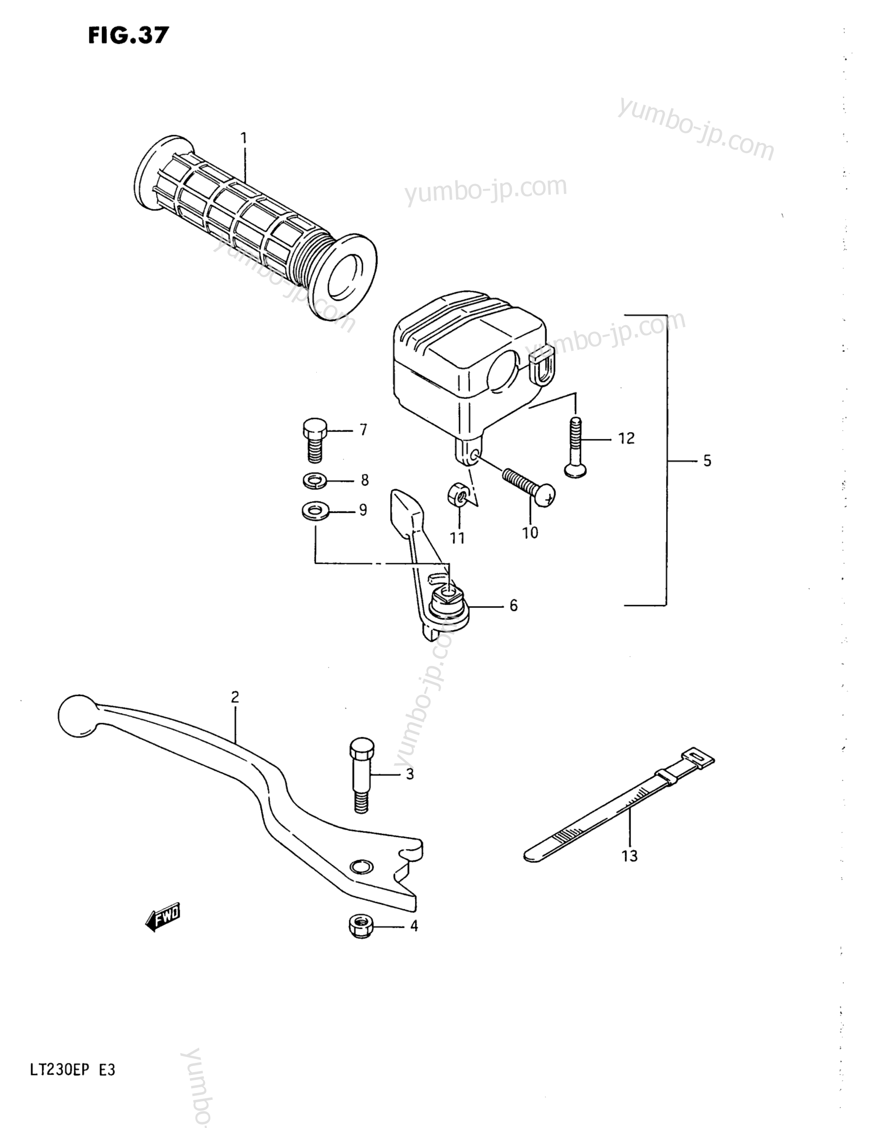 RIGHT HANDLE SWITCH (MODEL H/J/K/L) для квадроциклов SUZUKI QuadRunner (LT230E) 1992 г.