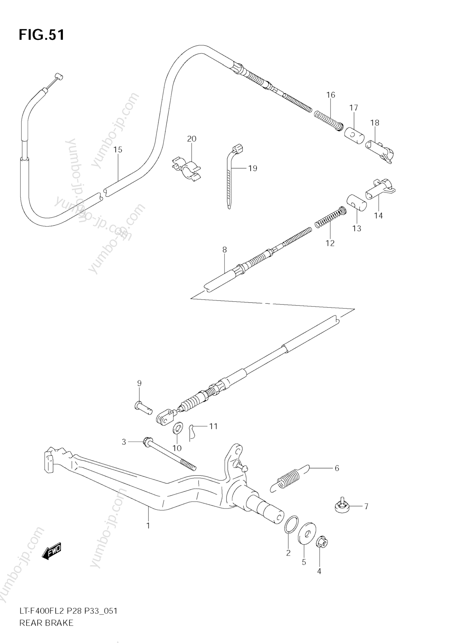 REAR BRAKE для квадроциклов SUZUKI KingQuad (LT-F400FZ) 2012 г.