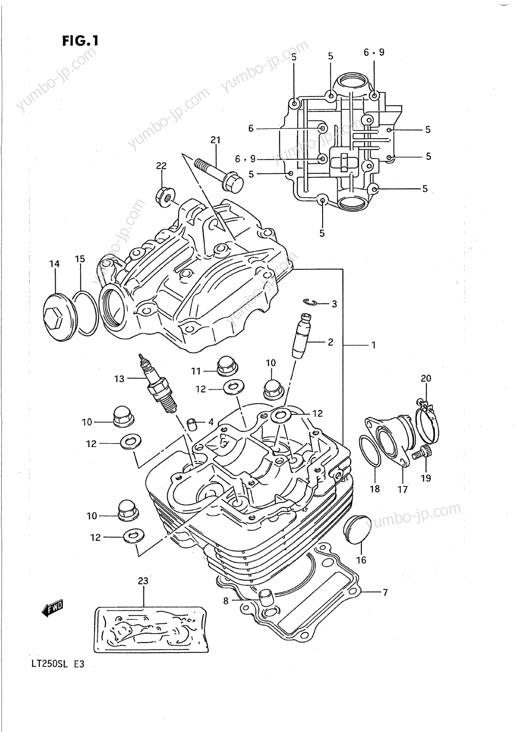 Головка блока цилиндров для квадроциклов SUZUKI QuadSport (LT250S) 1989 г.