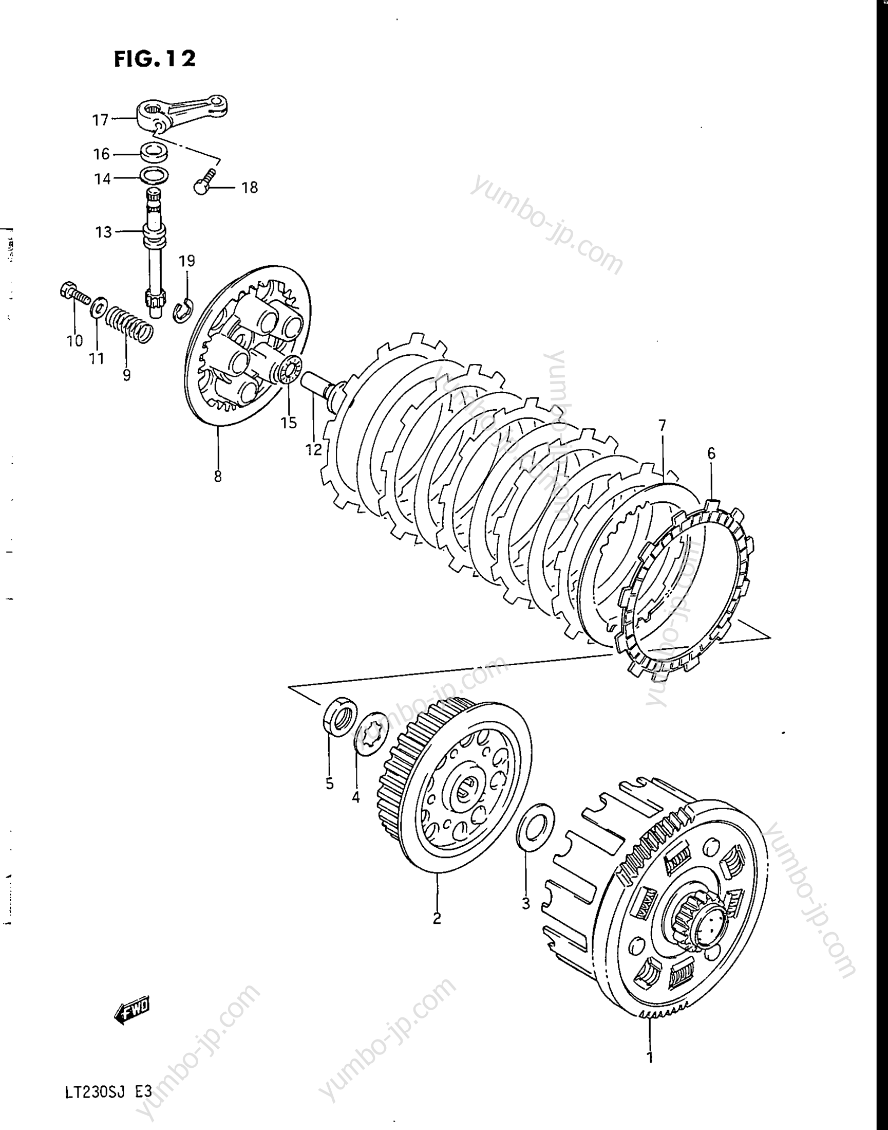 Устройство сцепления для квадроциклов SUZUKI LT230S 1986 г.