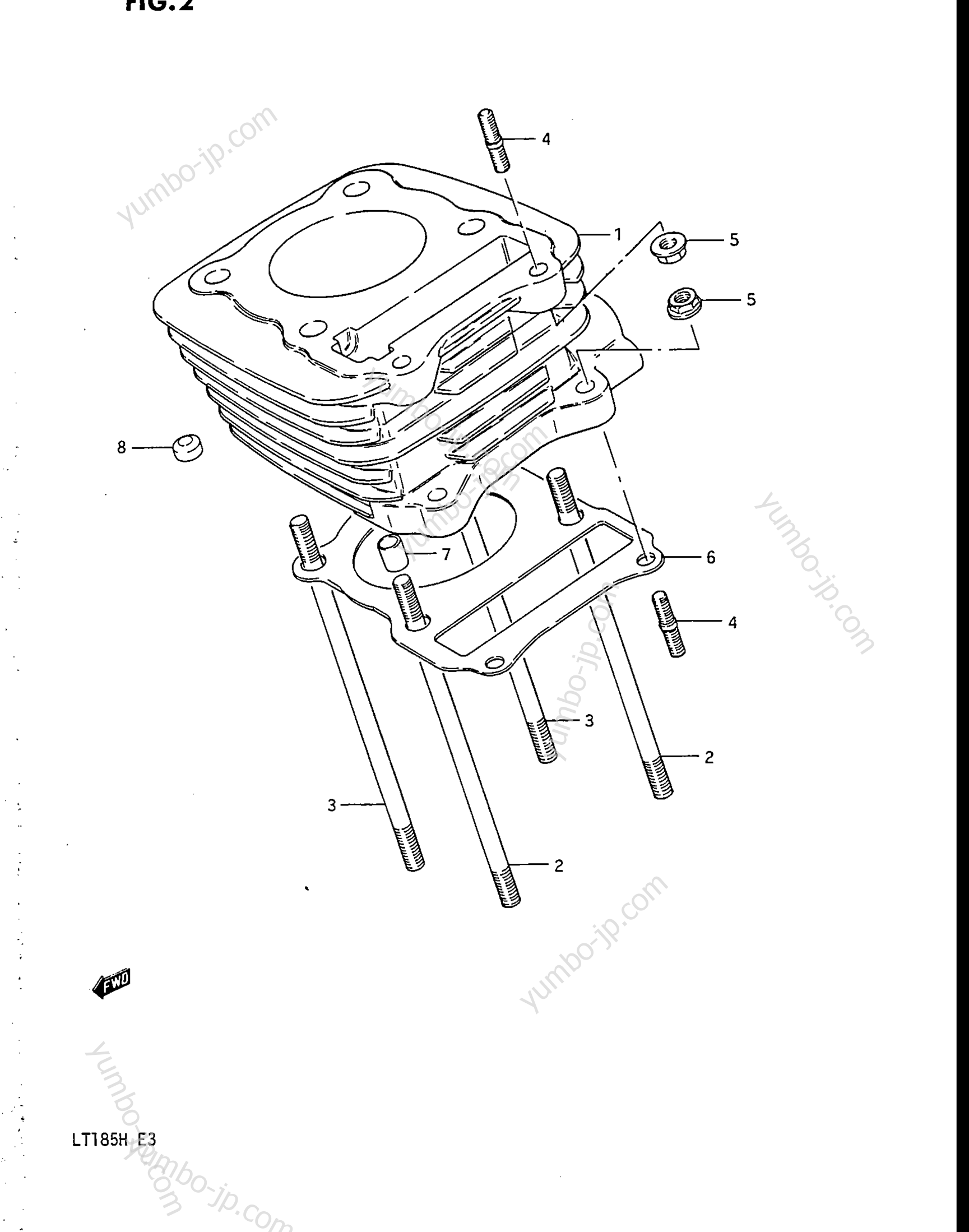 Блок цилиндров для квадроциклов SUZUKI LT185 1984 г.