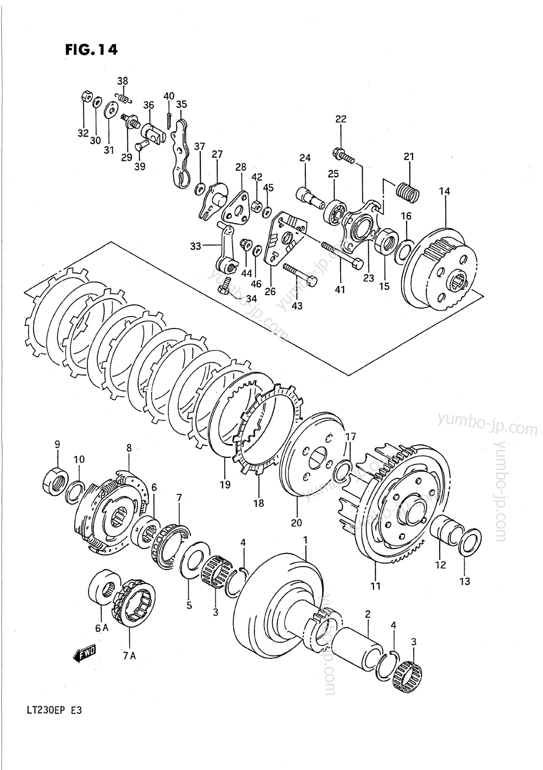 Устройство сцепления для квадроциклов SUZUKI QuadRunner (LT230E) 1989 г.