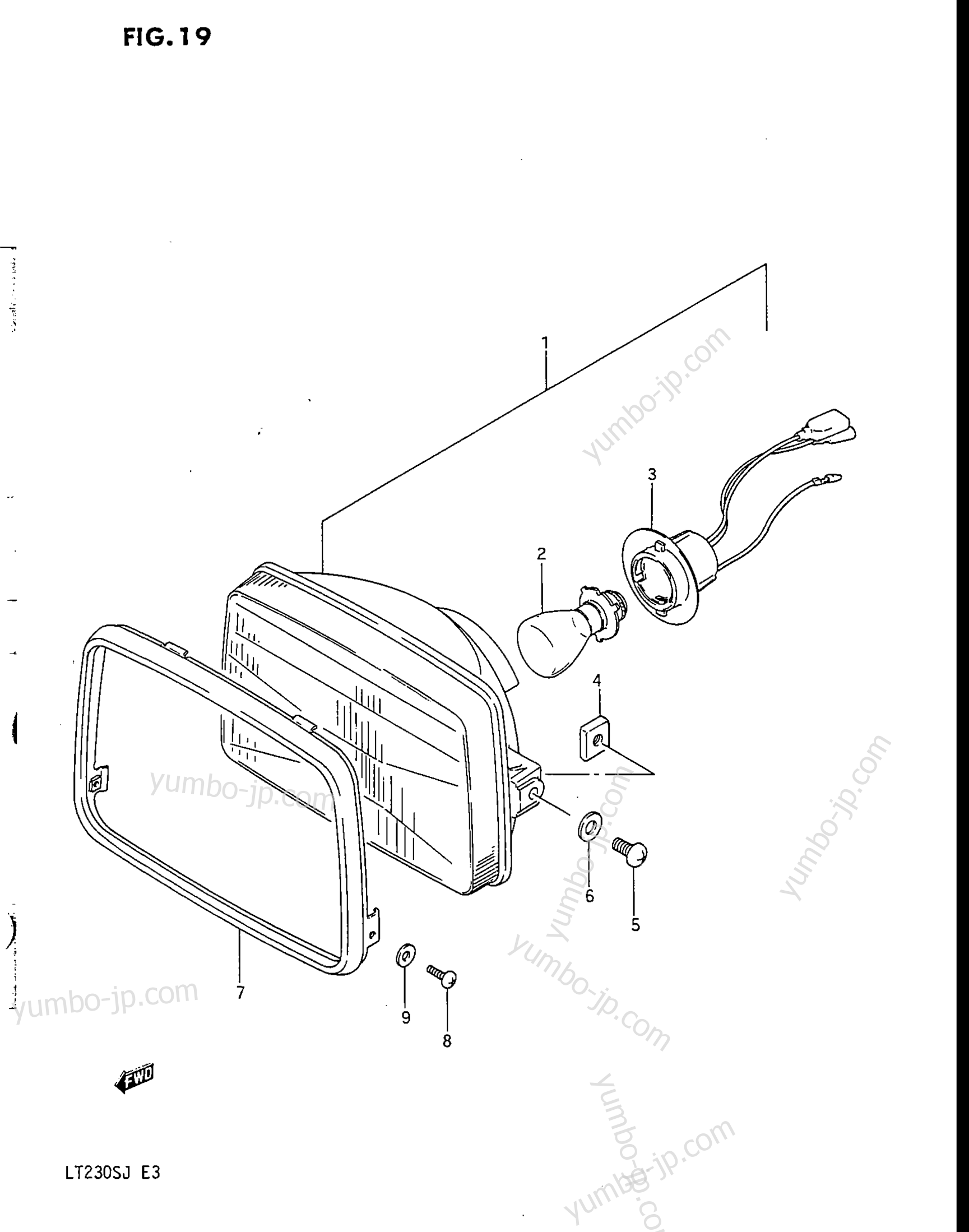 HEADLAMP (MODEL F/G) для квадроциклов SUZUKI LT230S 1986 г.