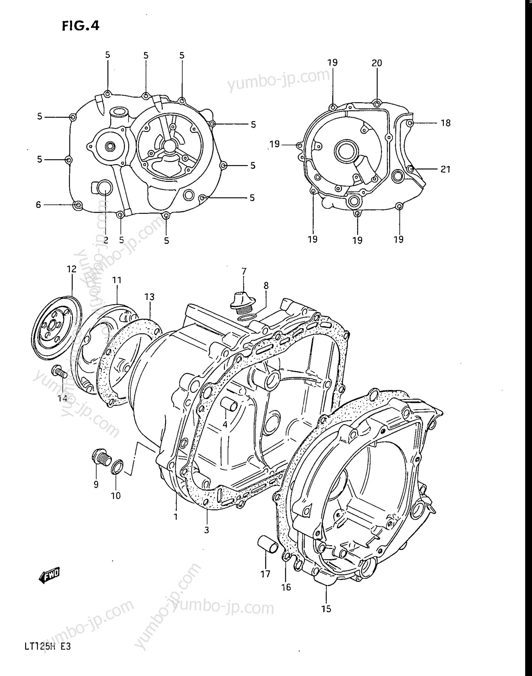 Крышка картера для квадроциклов SUZUKI LT125 1986 г.