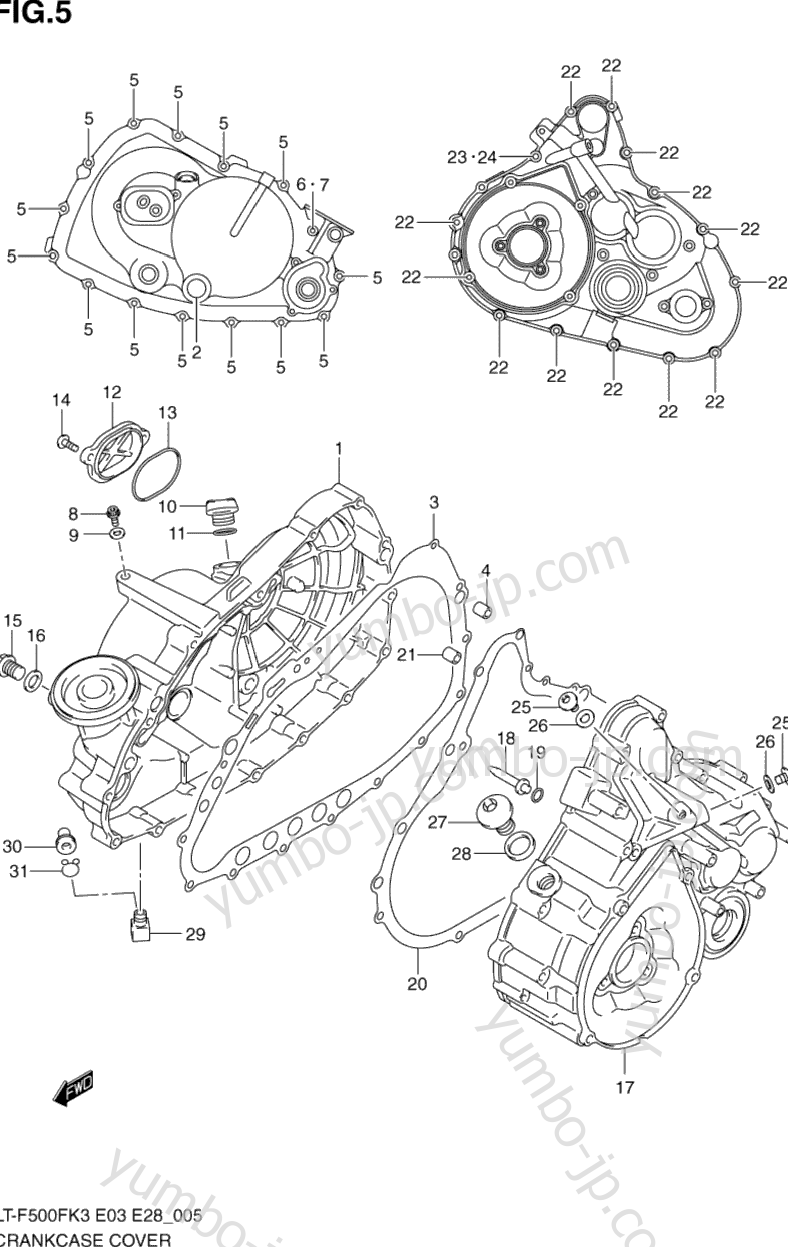 CRANKCASE COVER for ATVs SUZUKI Vinson 4WD (LT-F500F) 2003 year