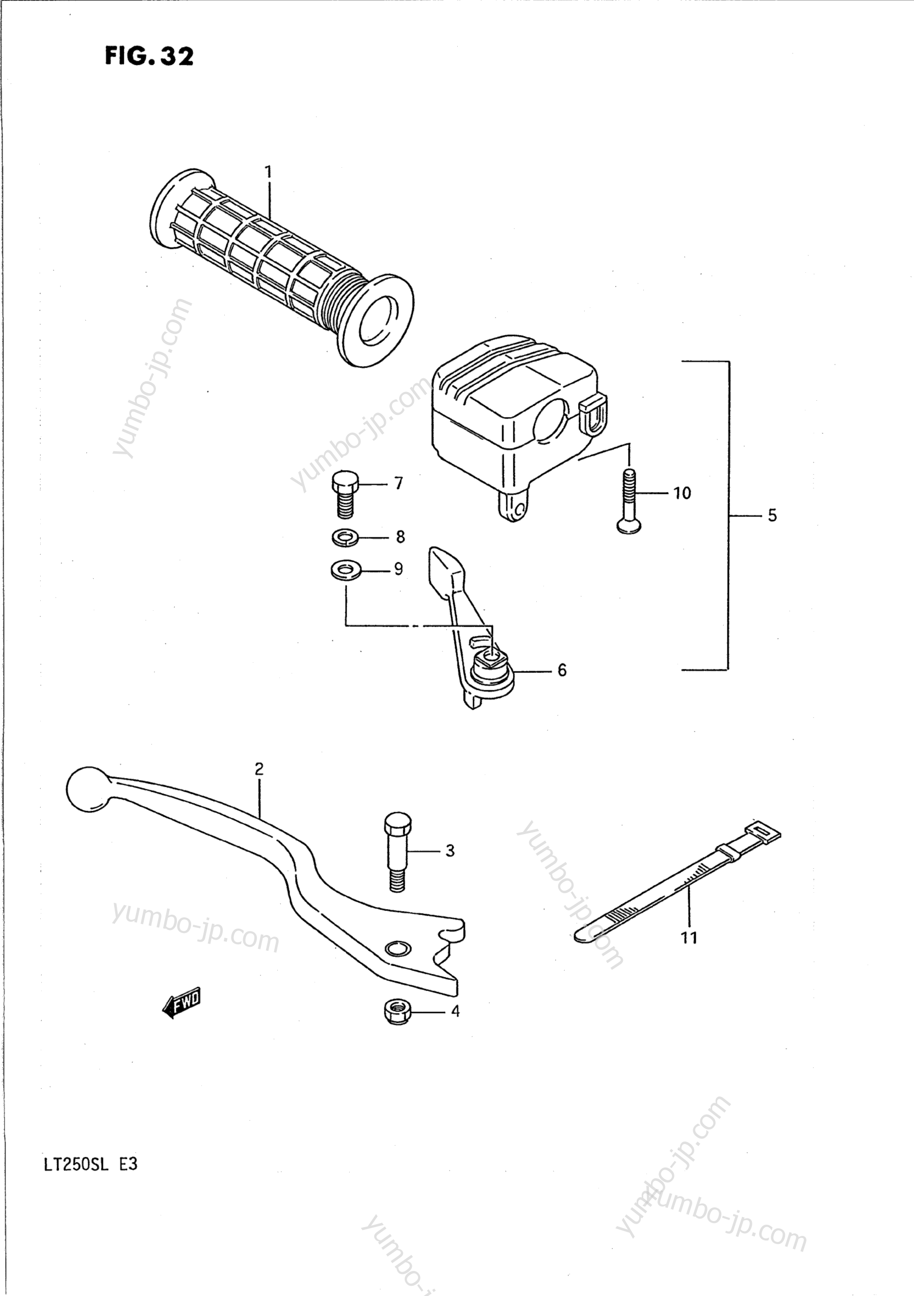 RIGHT HANDLE SWITCH для квадроциклов SUZUKI QuadSport (LT250S) 1990 г.