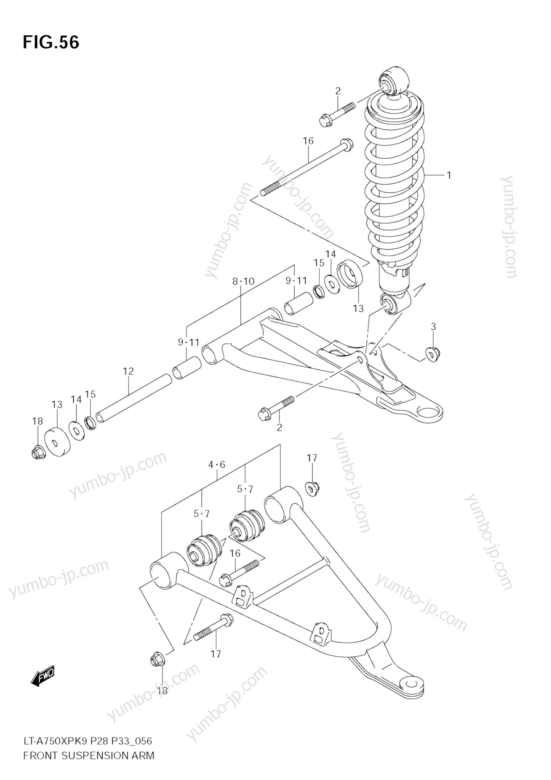 FRONT SUSPENSION ARM для квадроциклов SUZUKI KingQuad (LT-A750XP) 2009 г.