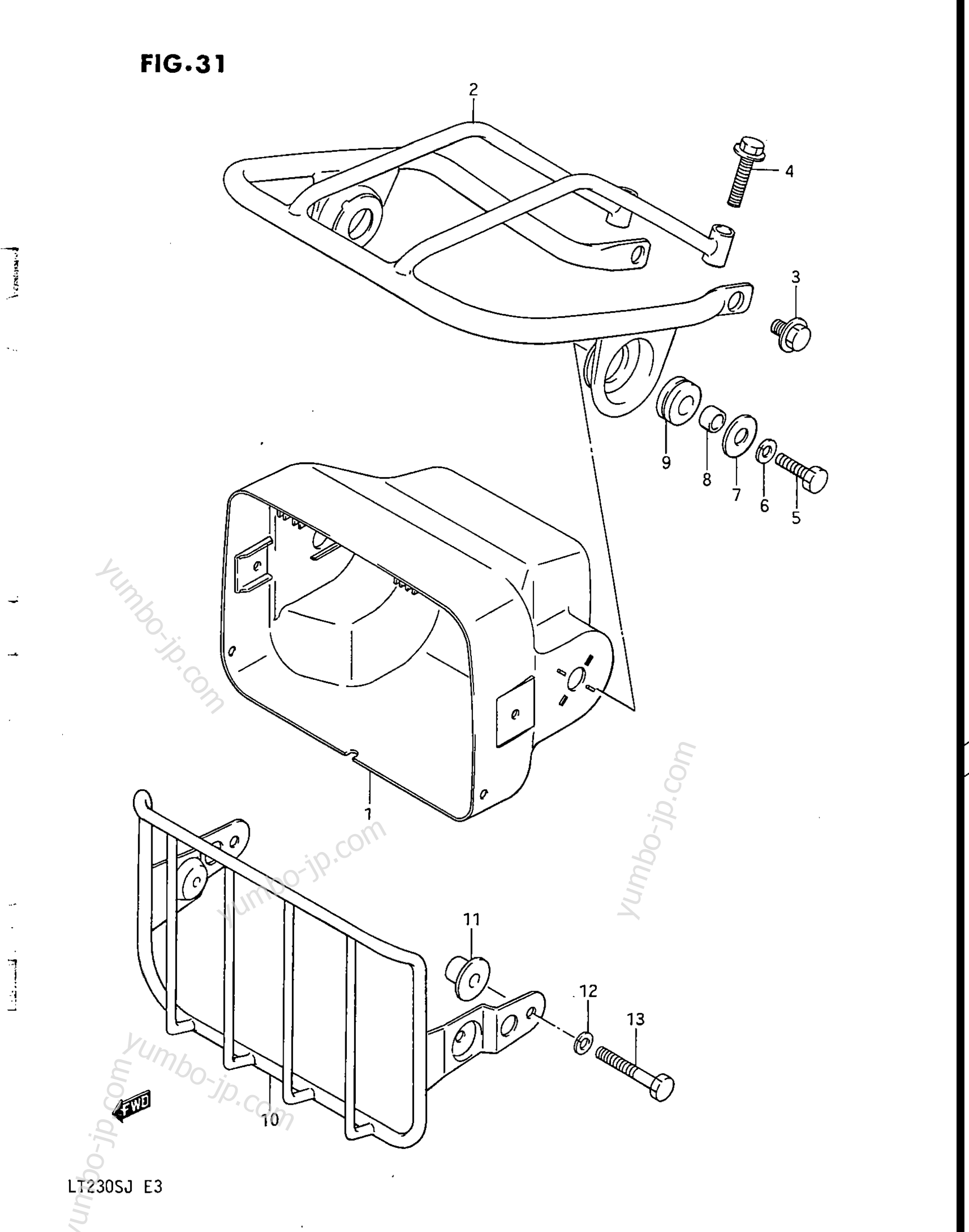 HEADLAMP HOUSING (MODEL F/G) для квадроциклов SUZUKI LT230S 1988 г.