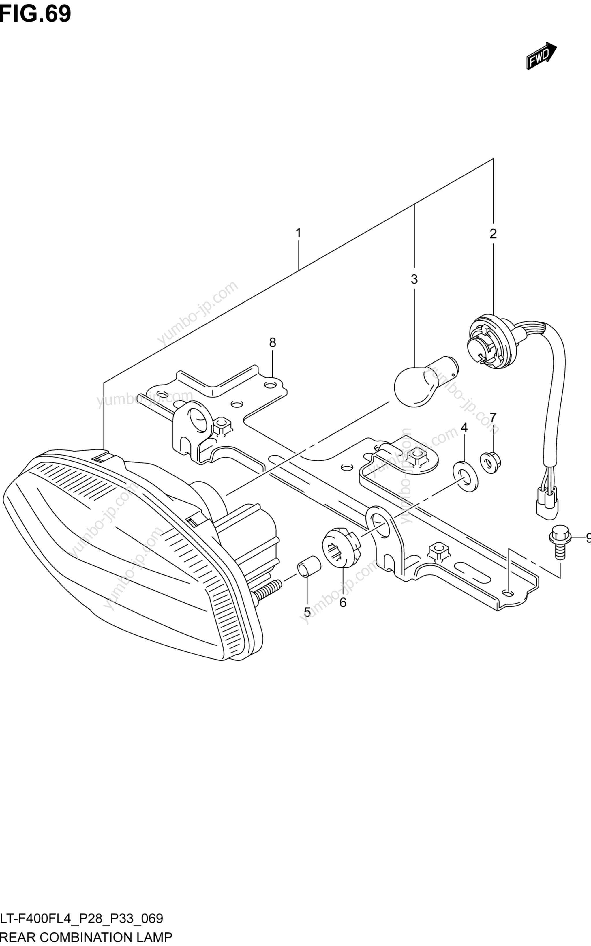 REAR COMBINATION LAMP (LT-F400FL4 P33) для квадроциклов SUZUKI LT-F400F 2014 г.