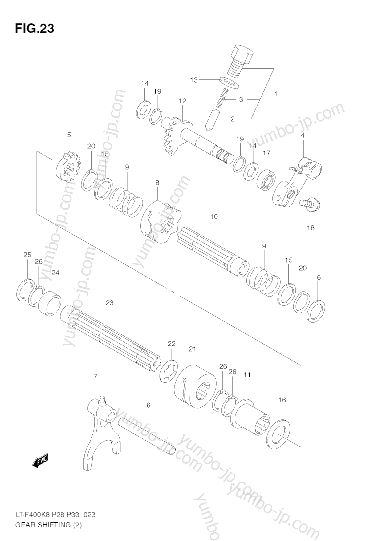 GEAR SHIFTING (2) для квадроциклов SUZUKI KingQuad (LT-F400) 2008 г.