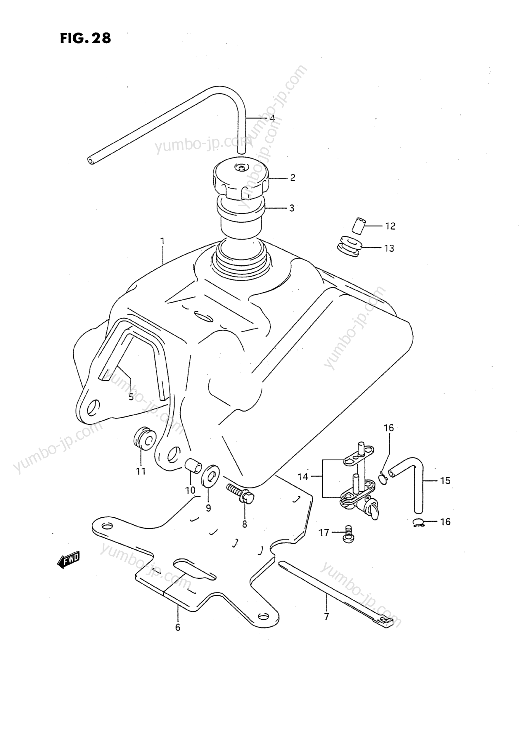 Топливный бак для квадроциклов SUZUKI QuadRunner (LT-F160) 1993 г.