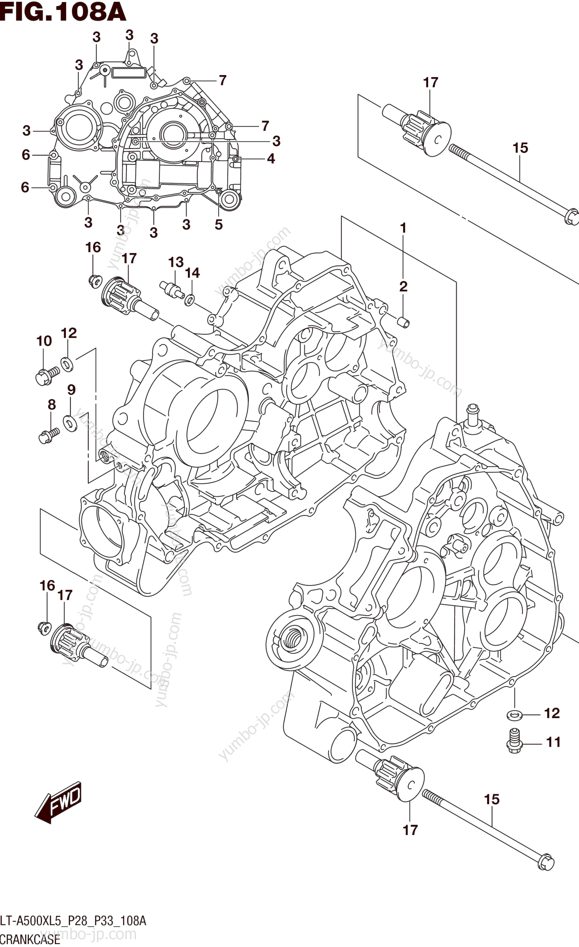 CRANKCASE for ATVs SUZUKI LT-A500X 2015 year