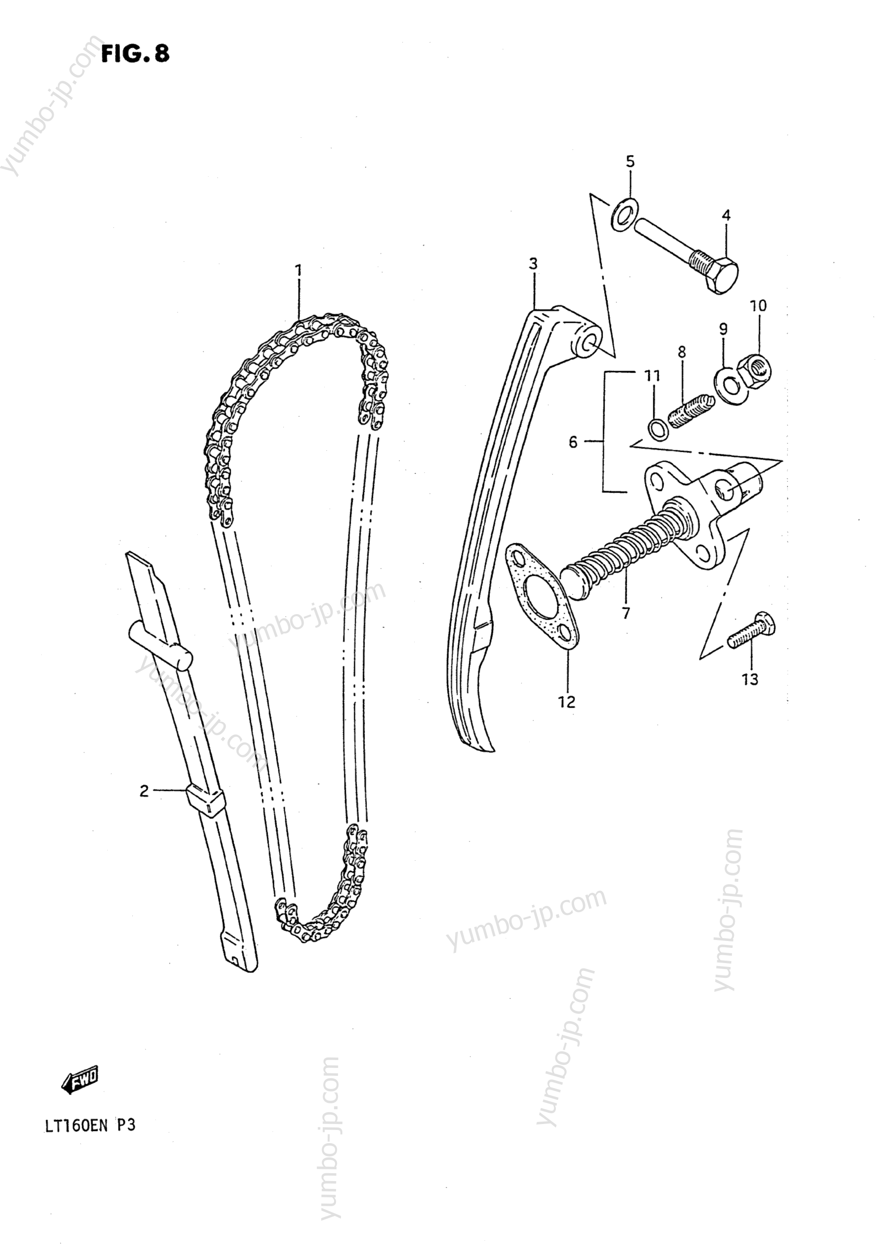 CAM CHAIN для квадроциклов SUZUKI QuadRunner (LT160E) 1989 г.