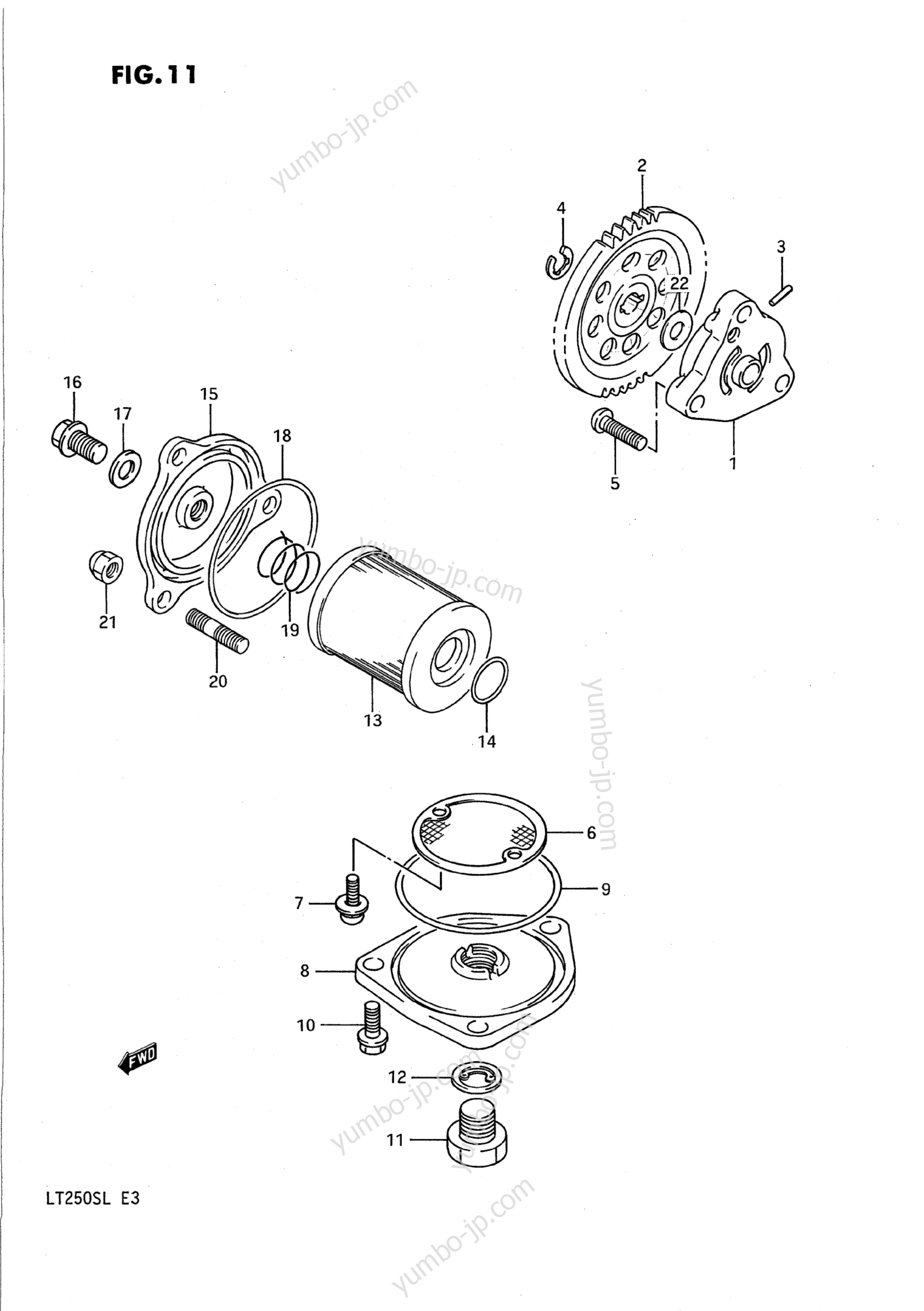 Масляный насос для квадроциклов SUZUKI QuadSport (LT250S) 1990 г.