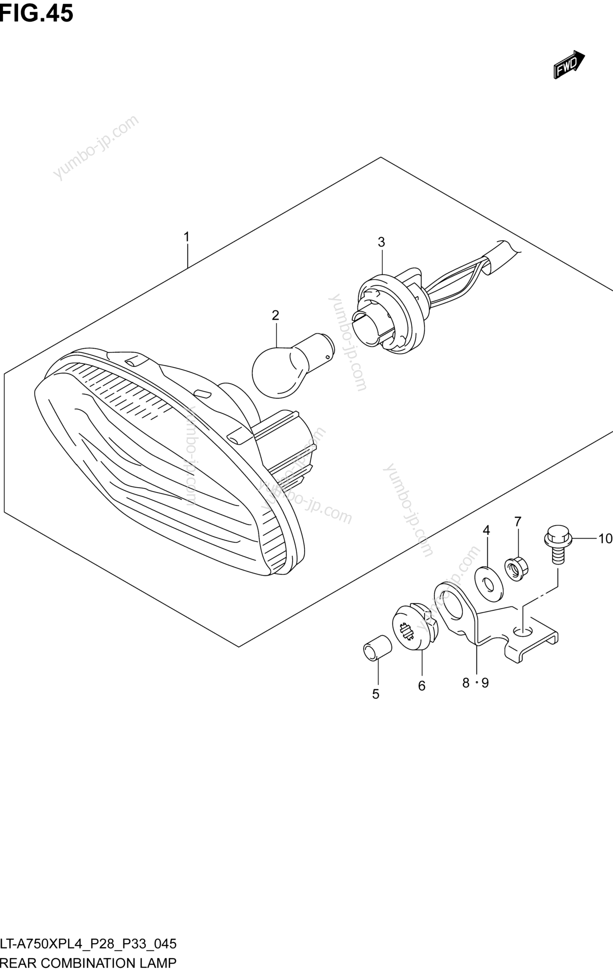 REAR COMBINATION LAMP (LT-A750XPL4 P33) для квадроциклов SUZUKI LT-A750XP 2014 г.