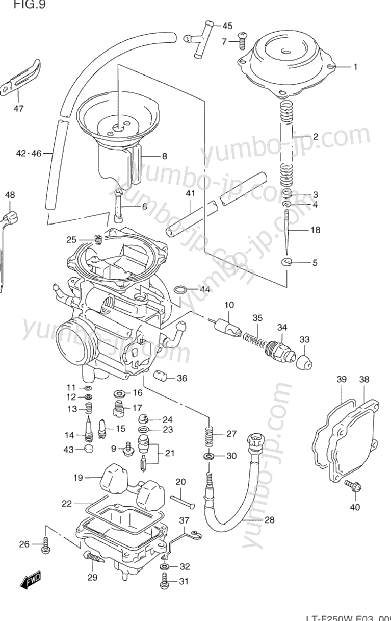 Карбюратор для квадроциклов SUZUKI QuadRunner (LT-F250) 1997 г.