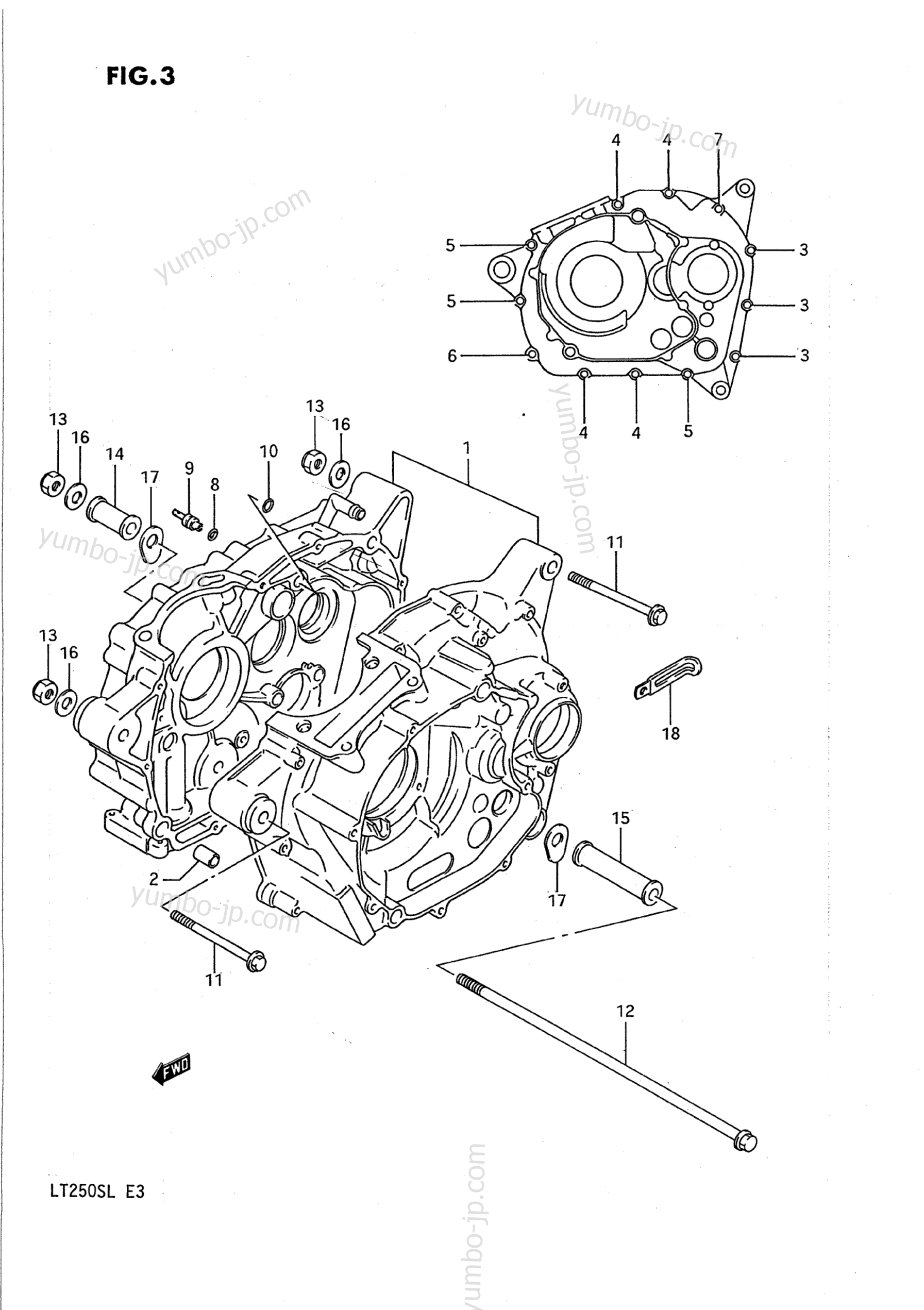 Крышка картера для квадроциклов SUZUKI QuadSport (LT250S) 1989 г.
